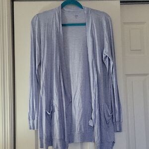 Eileen Fisher Light Blue Open Front Cardigan Silk And Cotton Size Medium